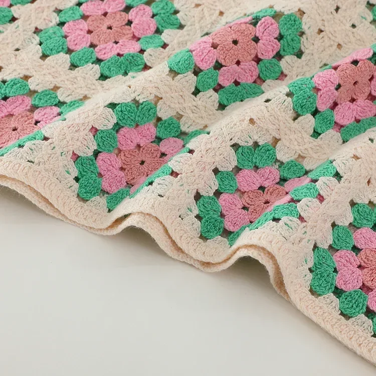 Wholesale pastel granny square crochet-look top for OEM and private label production 3