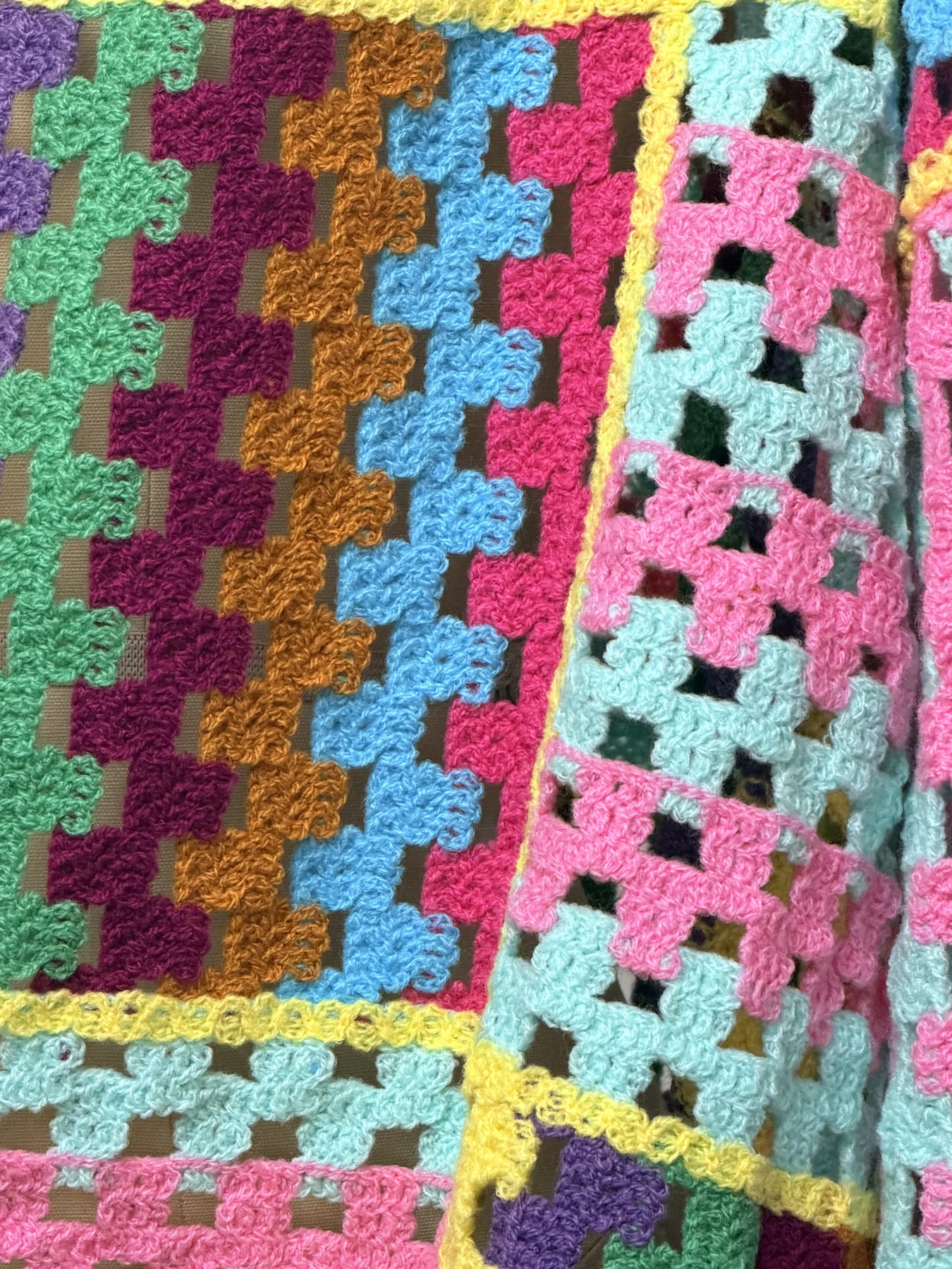Wholesale Multicolor Patchwork Crochet-Look Sweater for OEM and private label production 3