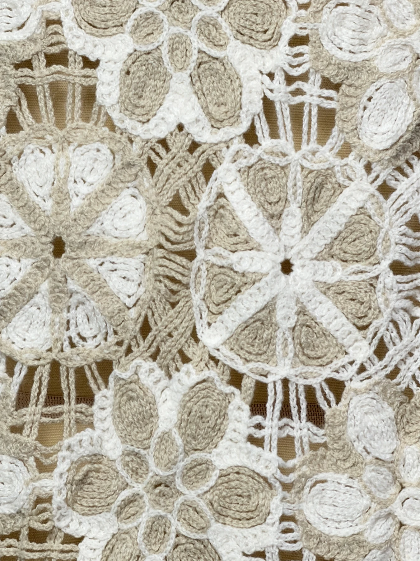 Wholesale Ivory Floral Crochet-Look Bell Sleeve Top for OEM and private label production 4