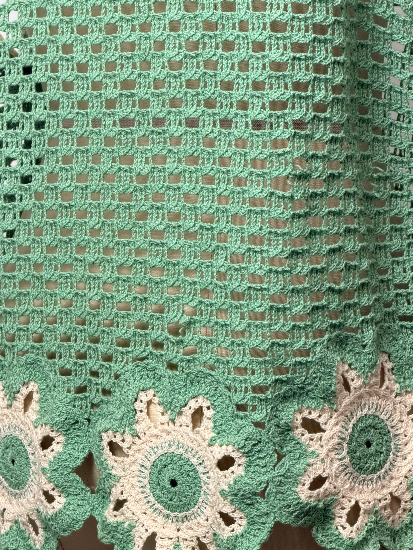 Wholesale Sage Green Crochet-Look Sleeveless Top for OEM and private label production 5