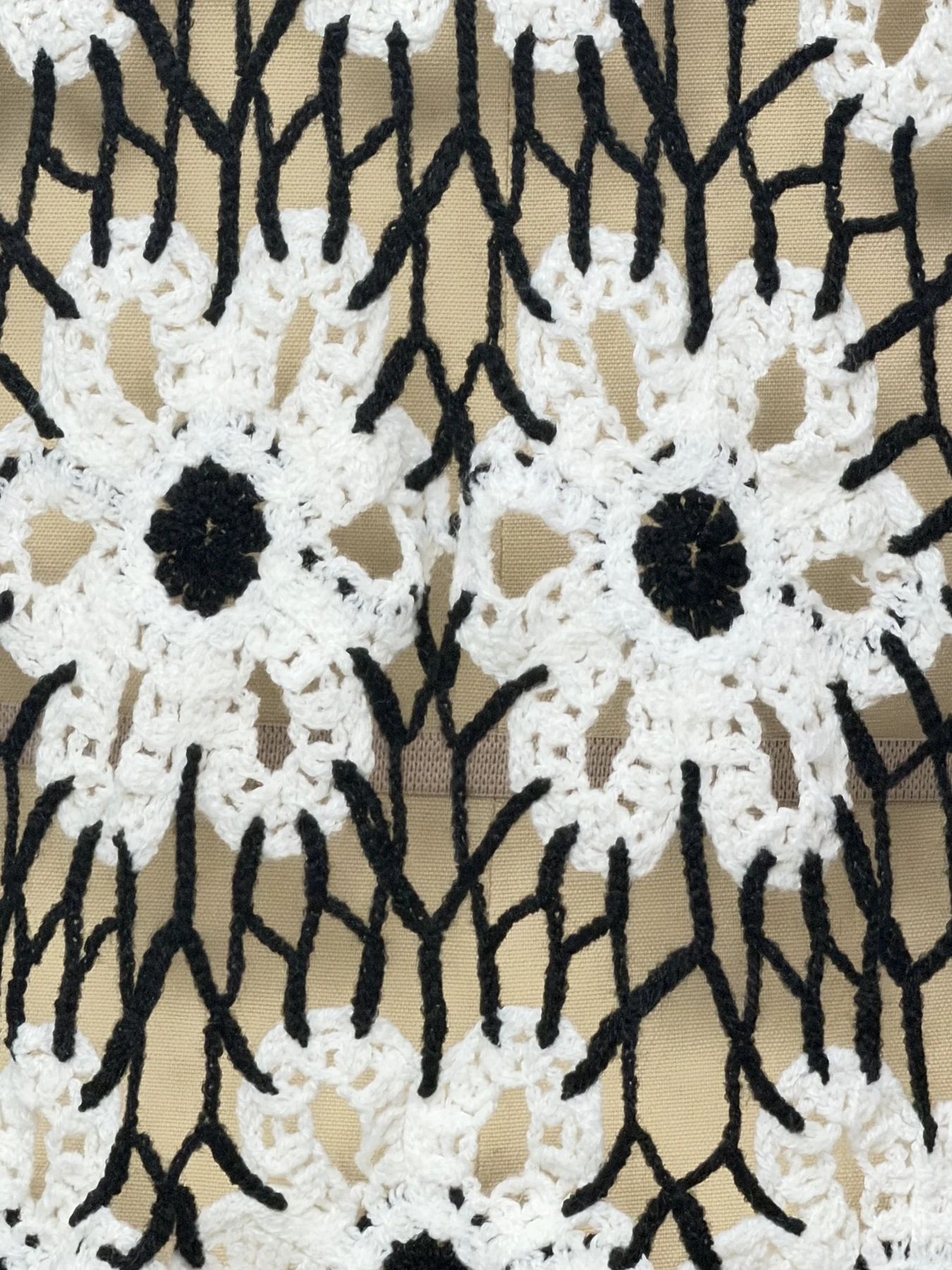 Wholesale Black Ivory Daisy Crochet-Look Pullover for OEM and private label production 5