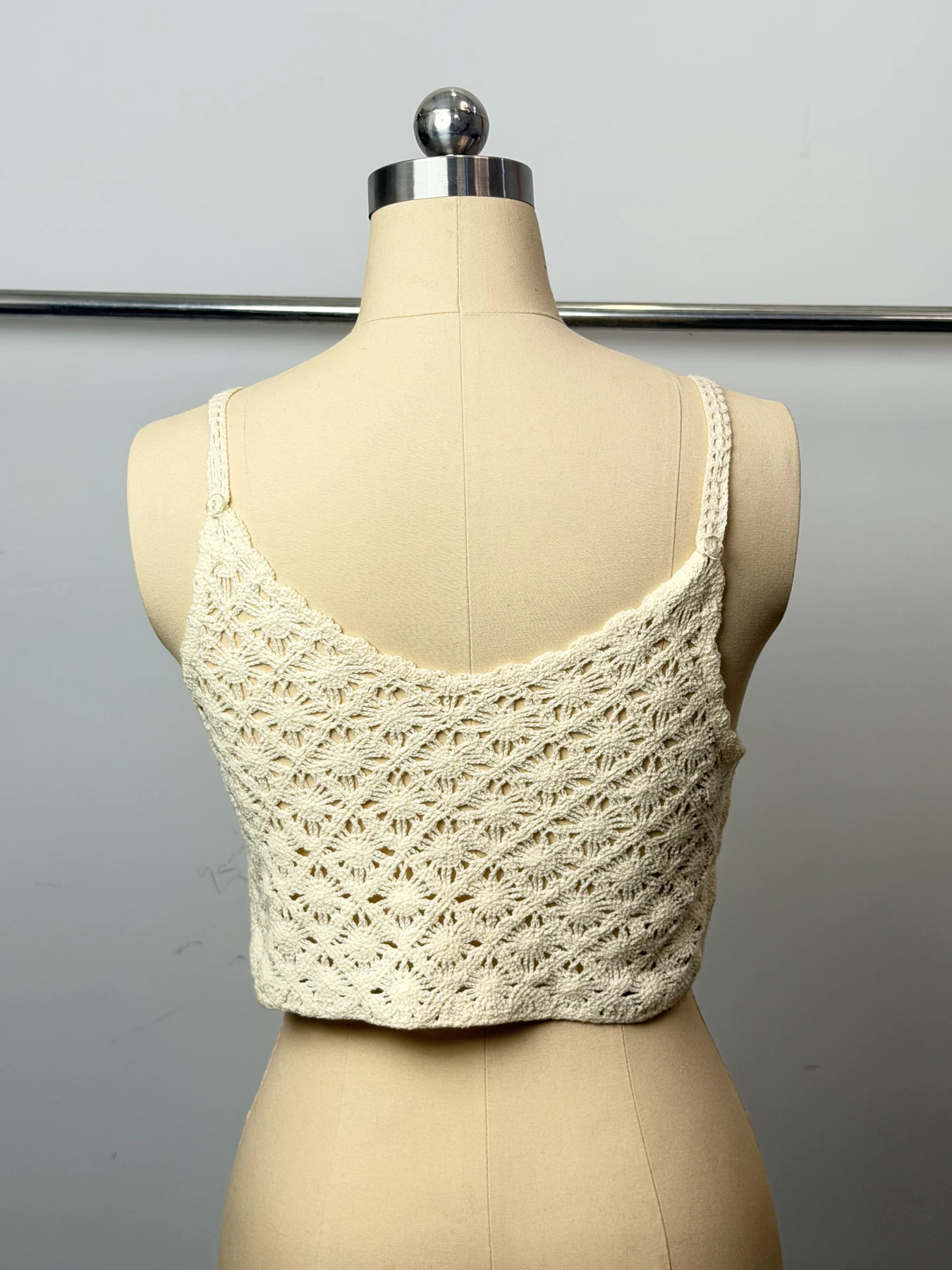 Wholesale Ivory Crochet-Look Camisole Top for OEM and private label production 2